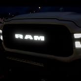 Autogem 2019&ndash;2023 RAM 1500 LED Lighted Grille Emblem &ndash; Black Finish Illuminated Front Badge, Weatherproof ABS Plastic, Easy Installation