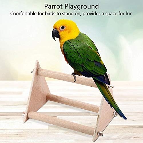Parrot Stand, Funny Wooden Perch Bird Playground Training Activity Toy for Budgies Parakeets, Cockatiels, Cockatoos, Lovebirds - Image 3