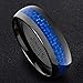 8mm Men's Black Tungsten Carbide Engagement Ring Wedding Band Blue Carbon Fiber Inlay Comfort Fit