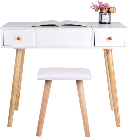 girls white wooden dressing table