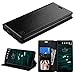 Idea Line Premium Pouch Id Credit Card Cover Flip Folio Book Style with Money Slot Leather Case for Lg V10, Black