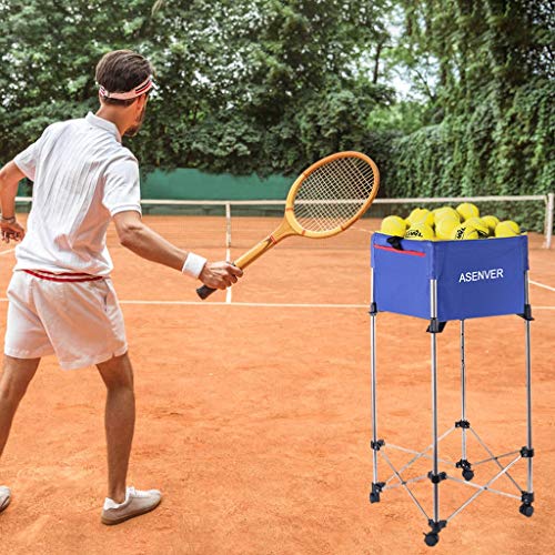 image for Wotryit Deluxe Tennis Ball Hopper,Tennis Trolley (Up to 160 Balls) Ten