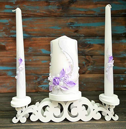 Magik Life Unity Candle Set for Wedding - Wedding décor & Wedding Accessories - Candle Sets Violet Wave