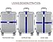 TRANVERS Heavy Duty Luggage Straps for Suitcases/Uprights/Duffels/Bags, 79” Adjustable Travel Packing Belts for Cargo Safety, Suitcase Strap Belt with Luggage ID Label, 2-Pack Blue
