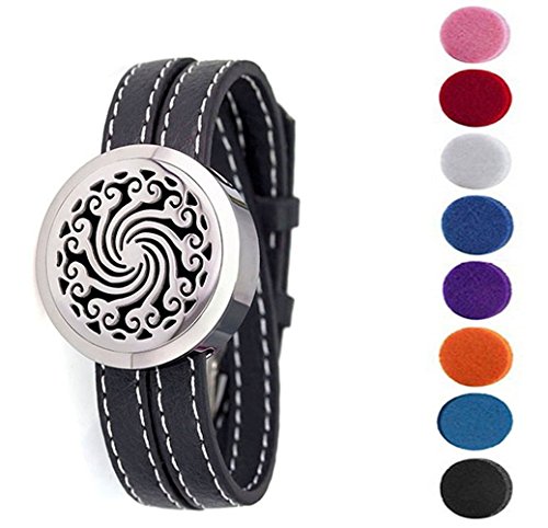 Flymei® aromatherapy essential oil diffuser bracelet with leathe…