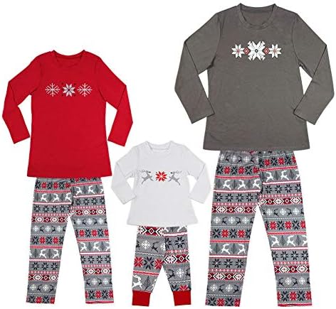 Family Christmas Pajamas Set, Papa Mama Kids Long Sleeve Deer Print Top + Pants Set