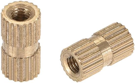uxcell Knurled Insert Nuts, M3 x 10mm(L) x 5mm(OD) Female Thread Brass Embedment Assortment Kit, 50 Pcs, M3 x 10mm(L) x 5mm(OD),50 Pcs