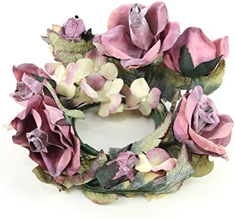 4" Lavender Rose & Hydrangea Candle Ring