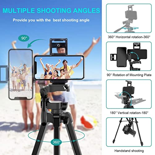 Trépied de caméra, Pbreack Trépied pour appareil photo et vidéo professionnel portable réflexe Avec Sac Voyage pour Canon Nikon Sony Samsung Panasonic Olympus Fuji DSLR (Q666C)