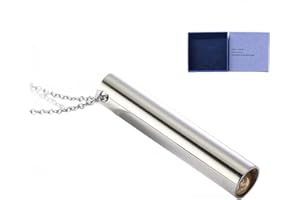 ZILYNHOM Breathing Necklace, Meditation Accessory for Mindful, Anxiety Relief, Calm Carry, Relax, Breathe Exercise, Quit Vaping, Smokeless Inhaler, Stainless Steel Chain Whistle, Spiritual Gift for Men& Women