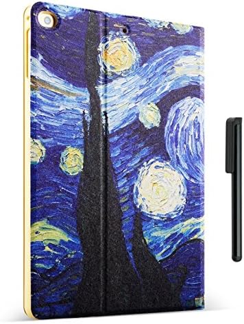Trend Galaxy New iPad 9. 7 Inch 2017 / iPad Air 2 / iPad Air Printed Case - Premium PU Leather Folio Smart Cover w/ Auto Sleep / Wake for iPad 9. 7 In 2017 Release + Stylue Pen - Night Sky