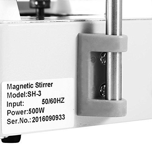 Happybuy Magnetic Stirrer 6.7 X 6.7Inch SH-3 Magnetic Mixer 500W 3000ml Magnetic Stirrer Hot Plate 1600 RPM Magnetic Stirrer with Free Stirring Rod