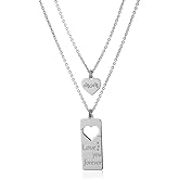 Vanbelle Sterling Silver - Rhodium Plated with 925 Stamp - Mother and Daughter Set of Two Necklace with for Women and Daughter - Mother's Day Collection Silver Necklaces