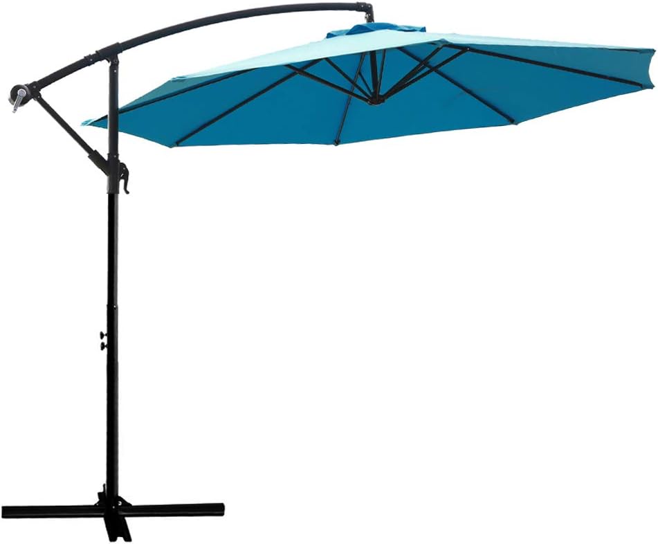 Amazon Com Flame Shade 10 Ft Offset Cantilever Outdoor Patio Umbrella Aqua Blue Garden Outdoor