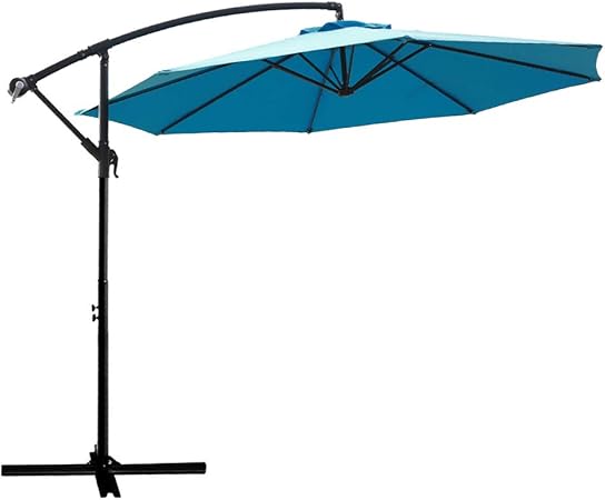 Amazon Com Flame Shade 10 Ft Offset Cantilever Outdoor Patio Umbrella Aqua Blue Garden Outdoor