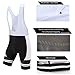 Coconut Ropamo CR Men's Cycling Jersey Set Road Bike Jersey Zipper Pocket Short Sleeves Cycling Kits Bib Shorts 3D Padded (White/Black, XL)