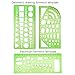 Boao 9 Pieces Geometric Drawing Templates Clear Green Building Formwork Stencils Plastic Measuring Rulers for Building and Studying