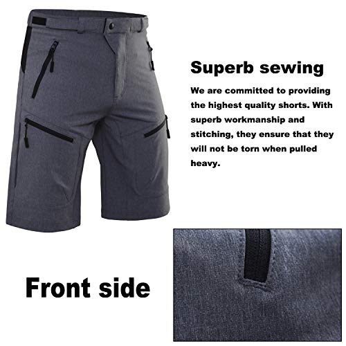 Hiauspor Men's Loose Fit Cycling Shorts MTB Bike Shorts Water Ressistant for Biking,Hiking