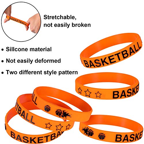 Norme 24 Pieces Basketball Silicone Bracelets Boy Rubber Wristbands