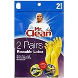 Mr. Clean Large Reusable Latex Gloves, 2 Color, 2 Pairs