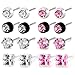 Charisma 4mm Stainless Steel Black Siam Red Cubic Zirconia Crystal Composite Shell Pearls Round Square Stud Earring Mix Lot 8 Pairs