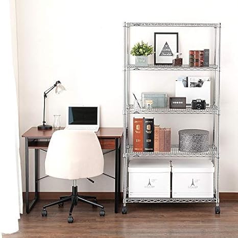 Amazon 幅90 奥行45 高さ180cmモデル 5段 メタルシェルフ ラック テレビラック テレビ台 プリンターラック パソコンラック 厨房 ガレージ収納 倉庫 おしゃれ メタル製 ラック オールライト スチールラック 業務用 防錆 頑丈 スチール メタル ラック 幅90 奥行45モデル