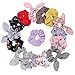 15Pcs Hair Scrunchies Chiffon Flowers Scrunchies Rabbit Ear Scrunchy for Hair Elastic Peel Off Face