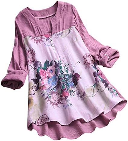 Womens Clothes Sale, HARRYSTORE Fashion Work Office Baggy Shirt Women Stand Collar Long Sleeve Vintage Elegant Casual Loose Tunic Tops T Shirt Blouse