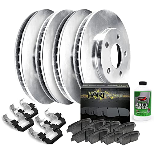 Hart Brakes Front Rear Brakes and Rotors Kit |Front Rear Brake Pads| Brake Roto…
