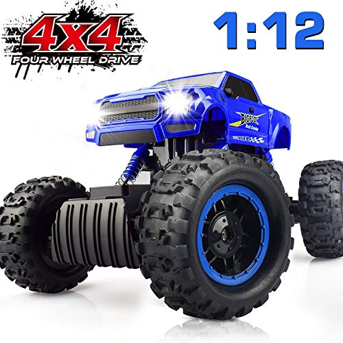 DOUBLE E Remote Control Trucks Monster RC Car 1:12 Scale Off Road Vehicle2.4Ghz Radio Remote Control Car 4WD High Speed Racing All Terrain Climbing Car Gift for Boys Girls Kids