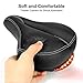 IPSXP Bike Seat, Memory Foam Leather Bicycle Saddle Cushion with Taillight, Breathable, Comfortable Bike Saddle with Installation Tools, Waterproof Cover and 2 Reflective Bandsthumb 1