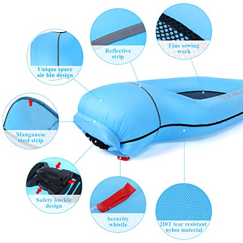Tolaccea Pool Hängematte mit Mesh Aufblasbare Wasserhängematte luftmatratzen Liege Wasser Bett Floating Lounge Stuhl Schwimmbad Aufblasbarer Spielzeug Blau