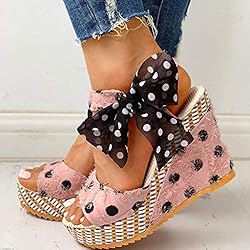 ZBYY Womens Wedge Sandals Open Toe Tie Lace Up