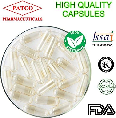 Patco Pharmaceuticals Empty Vegetarian Capsule Size 0-250 Pieces