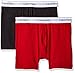 Calvin Klein Men's Underwear Modern Cotton Stretch 2 Pack Boxer Briefs, Regal Red/Black, Medium