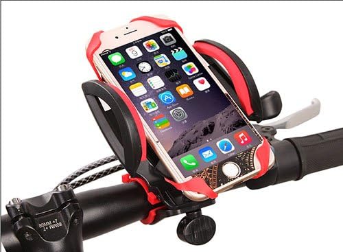 Bicycle Phone Holder,GPS Navigation Clip,Universal Handlebar Cell Phone Mount for Bicycle and Motorcycle,With One-button Released,360 Degrees Rotation by Alpharan(Red)