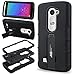 LG Leon/LG Tribute 2 / LG Power/LG Destiny Case - Armatus Gear (TM) Duo Armor Hybrid Case for LG Leon/LG Tribute 2 / LG Power/LG Destiny - Black/Black