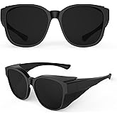 Goiteia Cataract Sunglasses for Severe Light Sensitivity, CAT 4 Super Dark Fit Over Glasses,Extra Large Wide Wrap Around For Post Laser Eye Surgery,Polarized UV400 Protection,Made Eyes Not Feel Sore