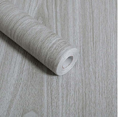 Walldecor1 Gray Wood Grain Contact Paper Self Adhesive Shelf Liner Drawer Self Adhesive Shelf Liner Kitchen Cabinets Shelves Door Sticker 17.7 Inch by 78 Inch