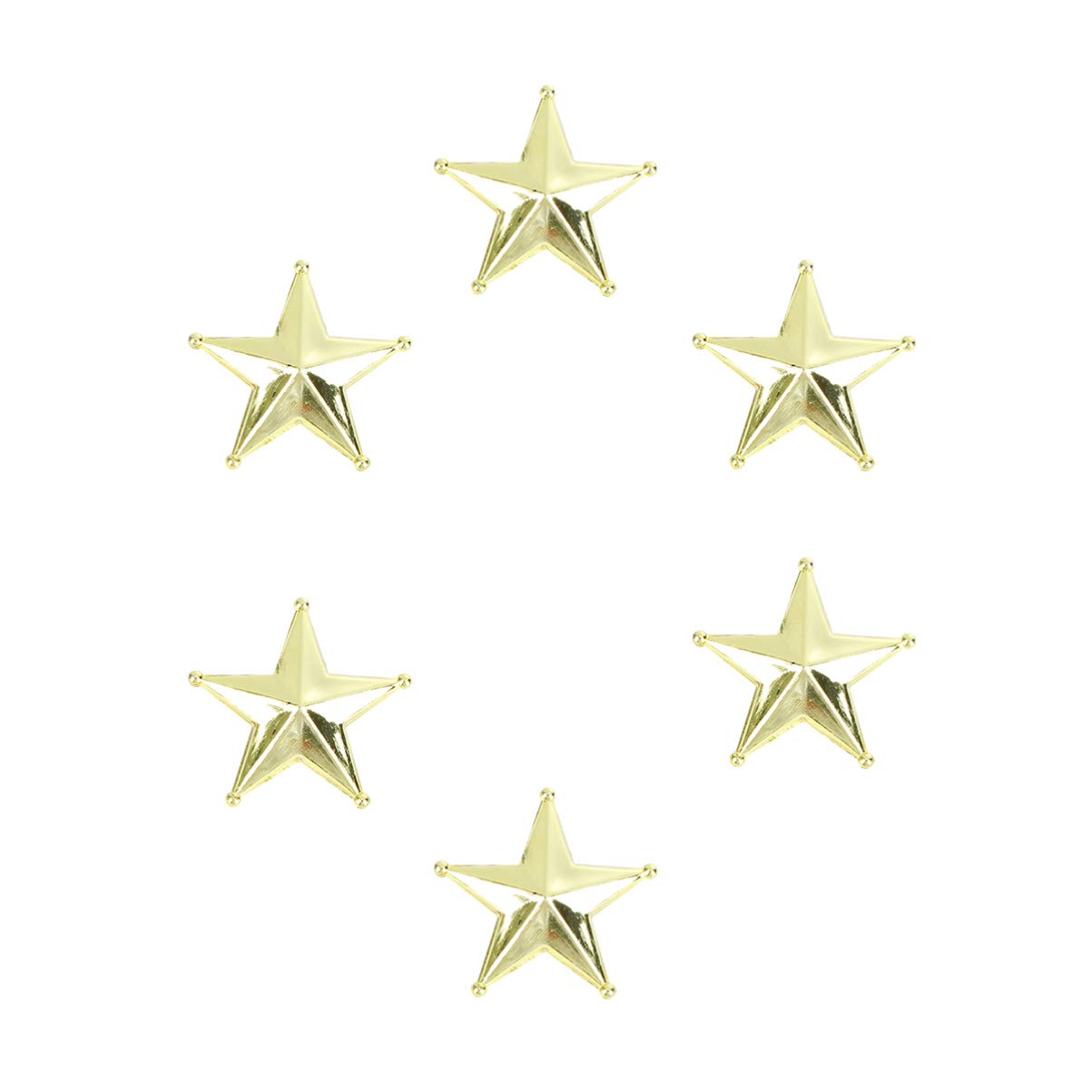 Mini 3D Gold Stars Christmas: 50pcs Xmas Pentagram Star 3cm Tiny Charms DIY Gold for Crafts Holiday Tree Decoration Tree Topper