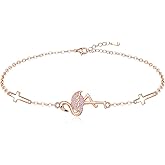 Fenthring Flamingo Bracelet Sterling Silver for Women Cute Animal Cross Pink Bird Flamingo Friendship Bracelets Jewelry Christmas Holiday Summer Gifts