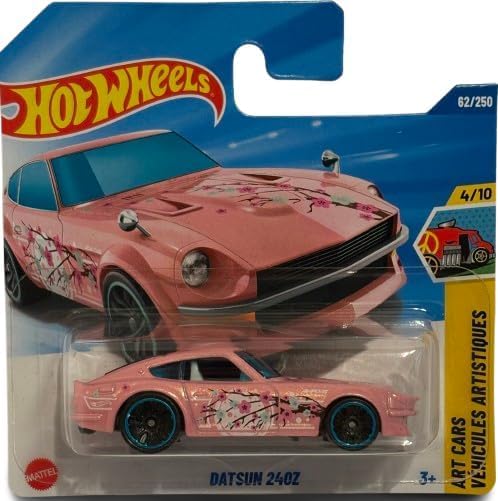 Hot Wheels Datsun 240Z - Art Cars 4/10 - JBB66 - Pink Cherry Blossom Design - Mainline 62/250 - Mattel 2025 (Nissan License) - 1:64