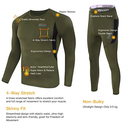 Thermal Underwear for Men Winter Hunting Gear Comfy Soft Fleece Lined