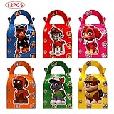 Bsstr 12PCS Paw Dog Patrol Candy Box, Children Birthday Box, Party Box,sweets Box for Kids Birthday Party Supplies Baby Shower Party Favors