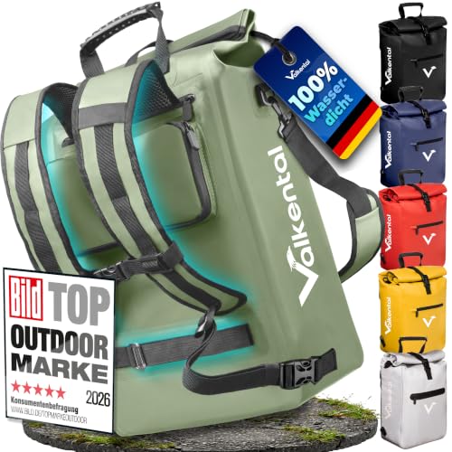 Valkental® 3in1 Fahrradtasche [Bis 25L] - Das Original - Geeignet als Gepäckträgertasche, Rucksack und Umhängetasche - 100% Wasserdicht & Reflektieren