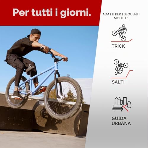 Fincci Set 2 Copertoni 20 x 1.75 Pollici (47-406) e 2 Camere d’Aria Schrader – Kit Completo per BMX, MTB Bambino, Bici Pieghevole ed E-Bike – Pneumatici Tassellati ad Alta Tenuta – Nero