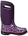 BOGS Classic High Waterproof Insulated Rubber Neoprene Rain Boot, Flower Stripe/Purple/Multi, 11 M US Little Kid
