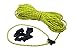 Zephyr Mini Line Lock Tent Guyline Cord Tensioners (Set of 10) Includes 65 ft. Reflective Guyline (Lime Green)