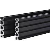 2PCS 20 Series T Slot 2080 Aluminum Extrusion Profile 39.4'',European Standard Anodized Linear Rail for 3D Printer Parts and CNC DIY 1000mm Black(39.4inch)