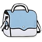 Nuobo 3D Jump Style 2D Drawing From Cartoon Paper Bag Messenger Bag Comic Women Shoulder Bag (blue)